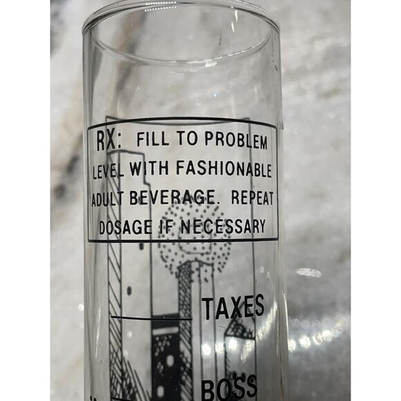 Funny Souvenir Tall Shot Drink Glass Dallas Texas Vintage Fill To Problem Level - Picture 4 of 8